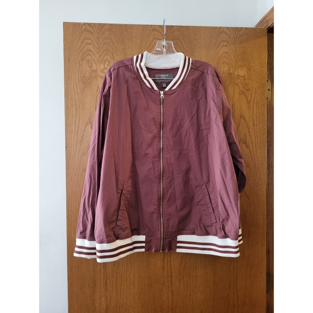 Torrid Bomber Jacket - Cotton Poplin Purple EUC Size 3